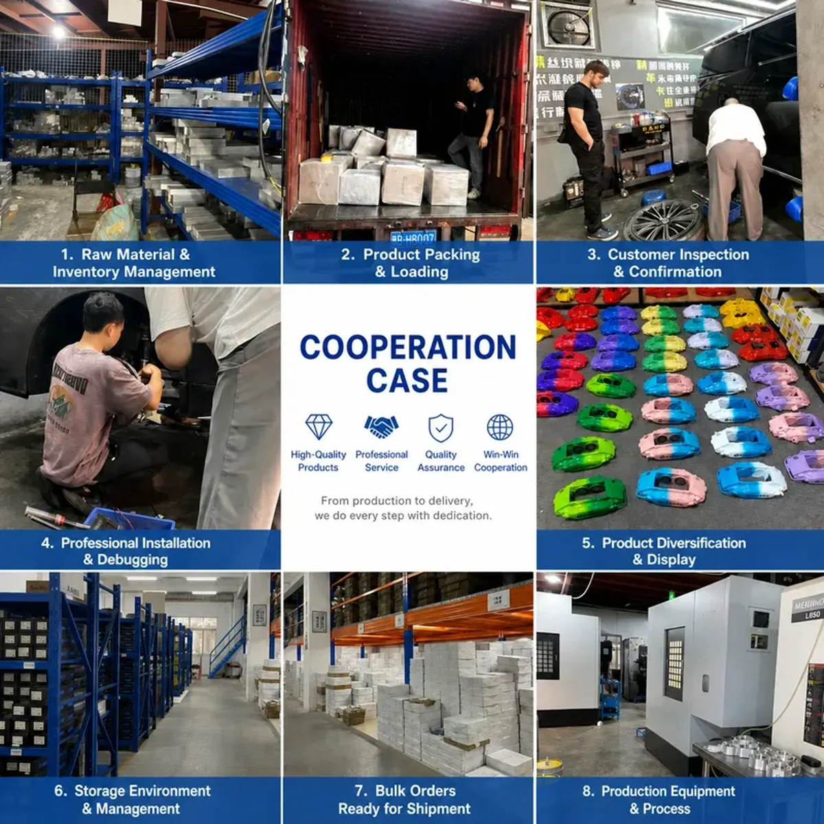 Brake caliper cooperation case covering inventory packing installation and production