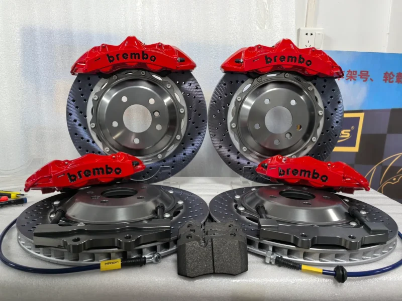 Toyota Corolla GT6 six piston brake caliper kit with pads rotors hoses and custom brackets