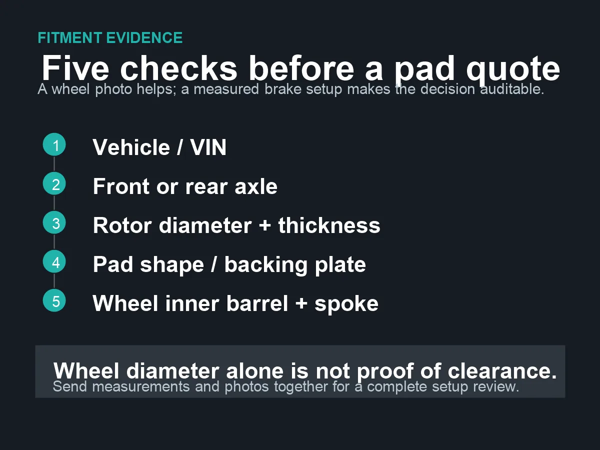 Conceptual brake measurement and fitment evidence workflow for a Patrol Y62 upgrade review