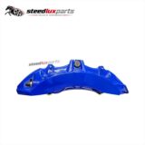 Toyota Harrier front brake caliper kit with two calipers, brackets, rotors, pads and hoses on a white background
